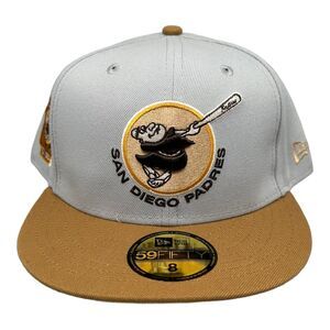 New Era 59FIFTY Fitted San Diego Padres Autumn‎ Storm 1969 Patch Cap Hat Sz 8